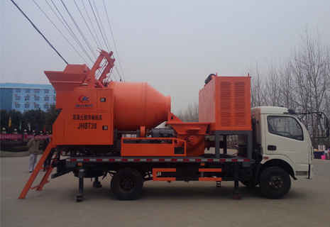 Concrete mixing pump